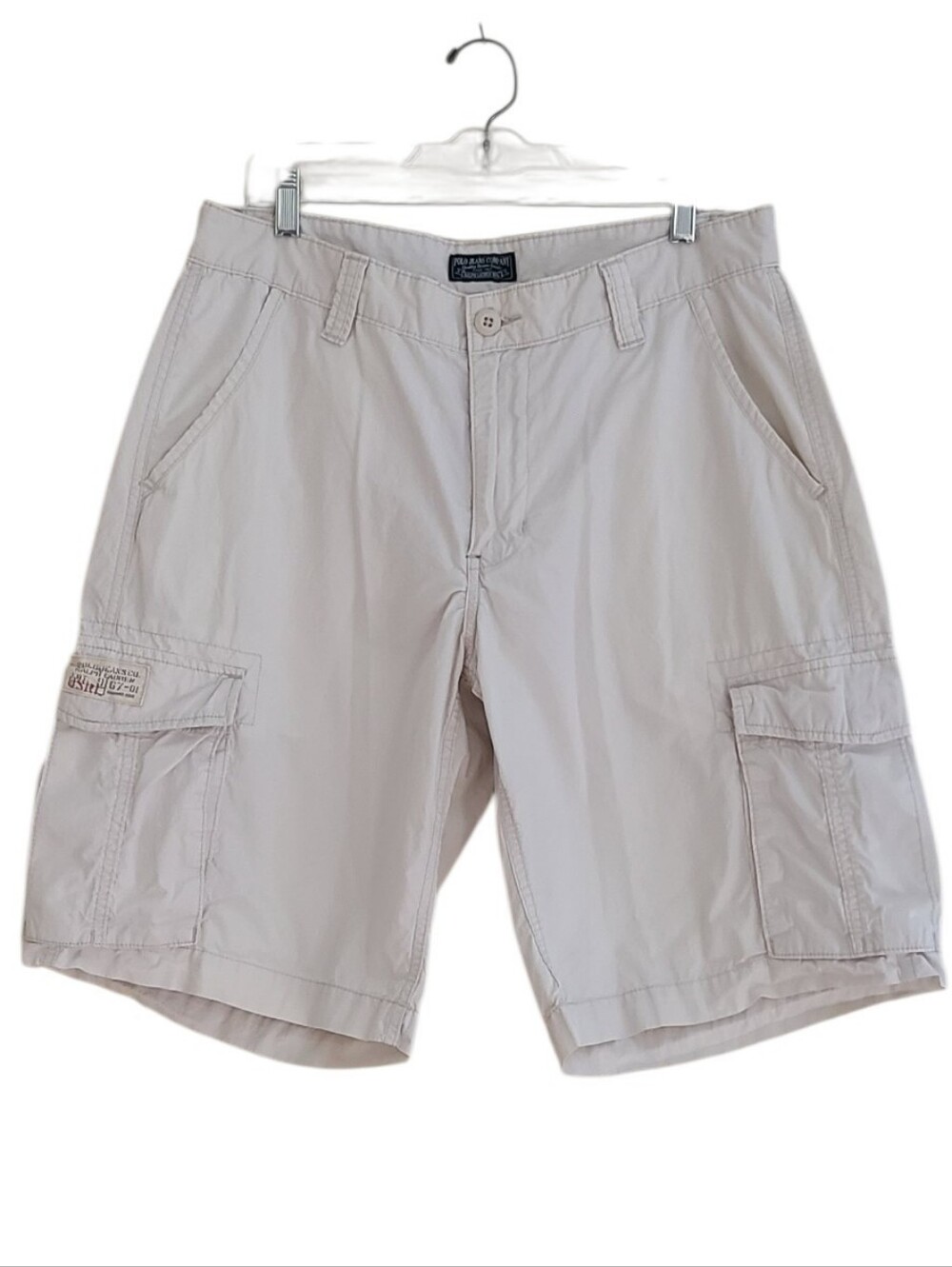 Ralph Lauren Polo Jeans Co Men's Size 34 Khaki Cotton Cargo Shorts Vintage